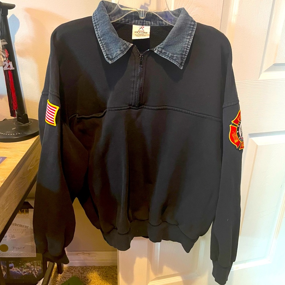 Vintage Firefighter Pullover Sweater Size XL